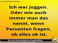Ich war joggen
