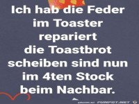 Feder vom Toaster repariert