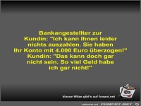 Bankangestellter zur Kundin