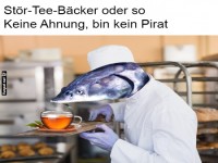 Fischkopf-B�cker mit Tee
