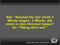 Sie: Kannst Du mir nicht 3 Worte sagen