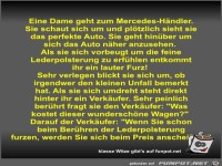 Eine Dame geht zum Mercedes-H�ndler