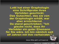 Lotti hat einer Graphologin eine Schriftprobe ihres...