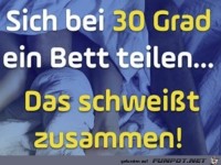 Bei 30 Grad ein Bett teilen