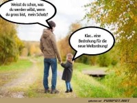 Vater-Tochter-Gespr�ch im Herbstwald