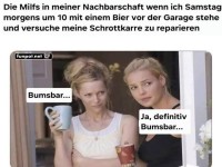 Nachbarn kommentieren Versuch, Auto zu reparieren