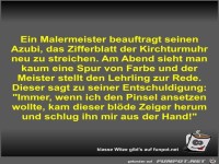 Ein Malermeister beauftragt seinen Azubi
