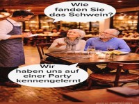 Schwein trifft Humor im Restaurant!