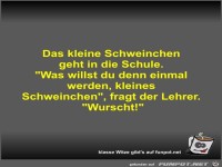 Das kleine Schweinchen geht in die Schule