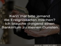 Bitte jemand die Ereigniskarten mischen
