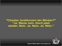 Chantal, funktioniert der Blinker?