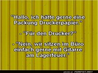 Druckerpapier-Philosophie im Büro