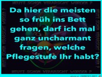 Wer geht fr�h ins Bett