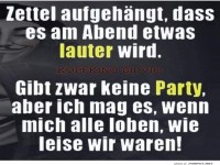 Zettelwerbung fr die stille Party