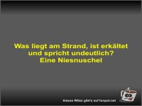 Was liegt am Strand, ist erk�ltet und spricht undeutlich?