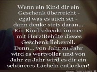 wenn ein Kind dir ein Geschenk ueberreicht