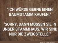 Baumstamm mit Humor