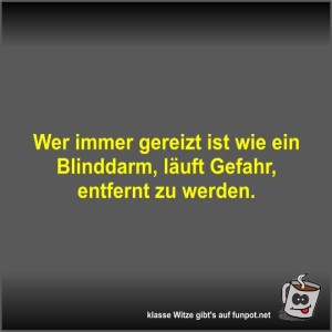 Wer-immer-gereizt-ist-wie-ein-Blinddarm.jpg von Fossy