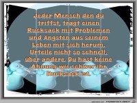 Jeder Mensch traegt einen Rucksack