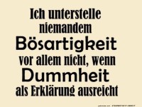�ber Dummheit und Boshaftigkeit