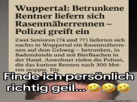 Betrunkene Rentner liefern Rasenm�herrennen