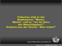 Fritzchen sitzt in der Badewanne