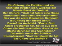 Ein Chirurg, ein Politiker und ein Architekt streiten sich,