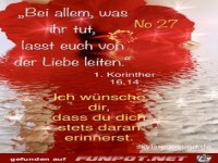 Bei allen was du tust lass dich von der Liebe leiten