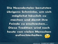 Humorvolle Betrachtung der Schminke