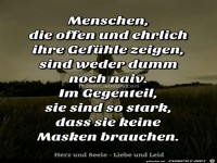 Menschen, die offen und ehrlich ihre Gef�hle zeigen,.......