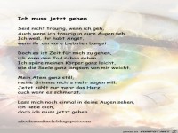 Ich muss jetzt gehen - Trauergedicht von Nicole Sunitsch