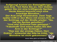 Aufgeregt kommt ein Siebzigj�hriger zum Arzt