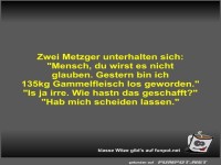 Zwei Metzger unterhalten sich