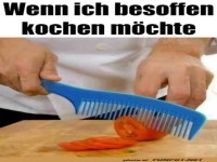 Humorvolles Bild mit Improvisation in der K�che