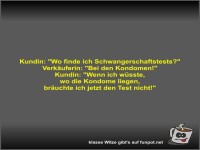 Kundin: Wo finde ich Schwangerschaftstests?