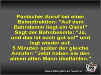 Panischer Anruf bei einer Bahndirektion