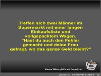 Treffen sich zwei M�nner im Supermarkt mit einer langen...