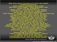 Wie man ganz schnell nur noch die Hälfte erzählt bekommt