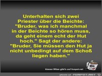 Unterhalten sich zwei Priester �ber die Beichte