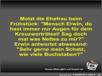 Motzt die Ehefrau beim Fr�hst�ck
