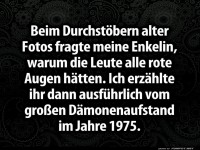 Humor ber rote Augen in alten Fotos