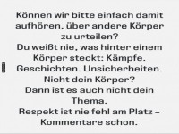 Aufhren, ber andere Krper zu urteilen