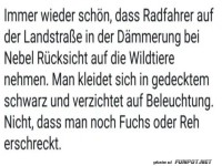 Unsichtbare Radfahrer auf Wildtierschutzmission