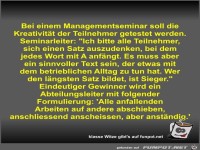 Bei einem Managementseminar soll die Kreativit�t der...