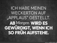 Wecker auf Applaus gestellt