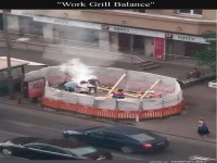 Grillparty auf der Baustelle