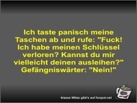 Ich taste panisch meine Taschen ab und rufe