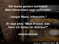 Beim D�ner-Mann bef�rdert worden