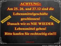 Weihnachts-�ffnungszeiten der Gesch�fte