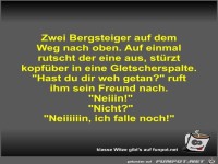 Zwei Bergsteiger auf dem Weg nach oben